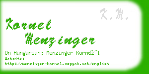 kornel menzinger business card